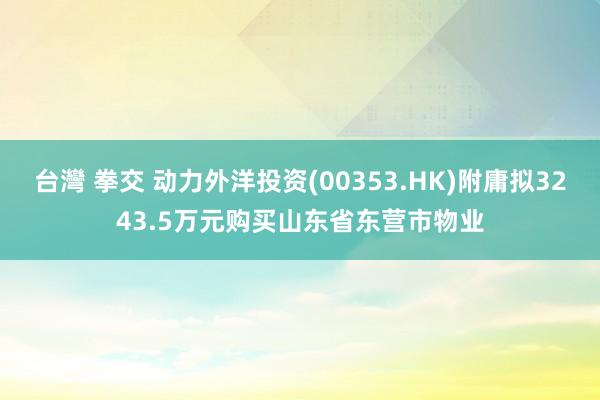 台灣 拳交 动力外洋投资(00353.HK)附庸拟3243.5万元购买山东省东营市物业