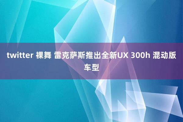 twitter 裸舞 雷克萨斯推出全新UX 300h 混动版车型